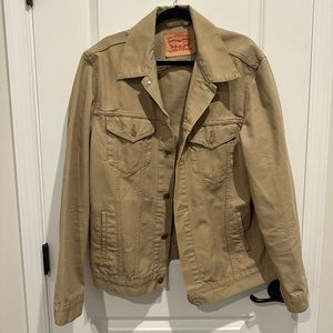 Men’s Khaki Denim Trucker Jacket Size XL